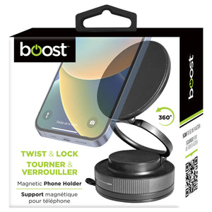 Boost Support Magnétique de Téléphone à Ventouse Tourner et Verrouiller, Rotation 360° - Simple Boutique