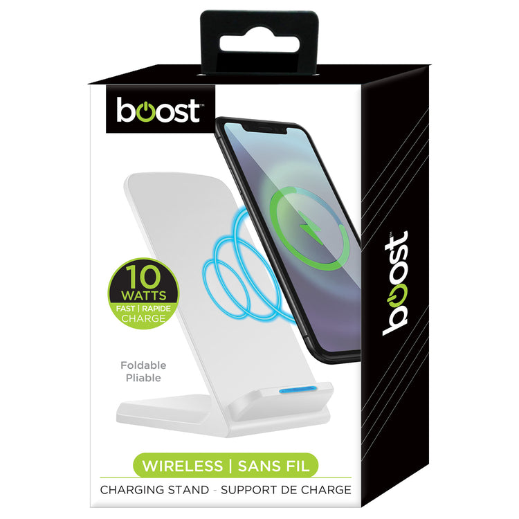 Boost Support de Chargement Sans Fil Pliable 10 W pour Téléphone, Blanc - Simple Boutique