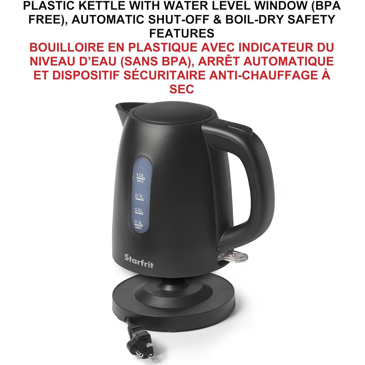 Bouilloire Électrique Alston 1L - Design Noir Mat & 1500W - Simple Boutique