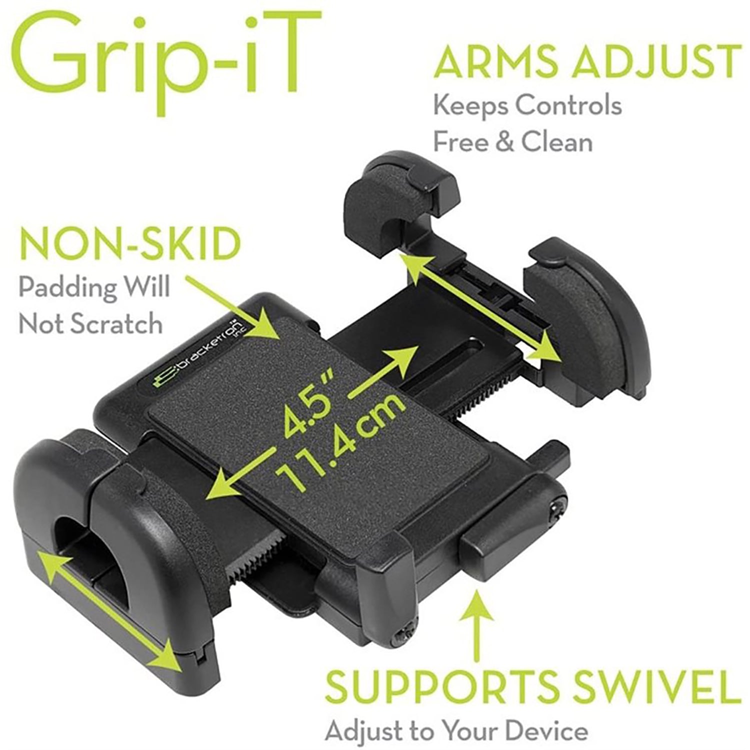 Bracketron - Support de Téléphone Grip-it Universel pour Parre-Brise de Voitre, Noir - Simple Boutique