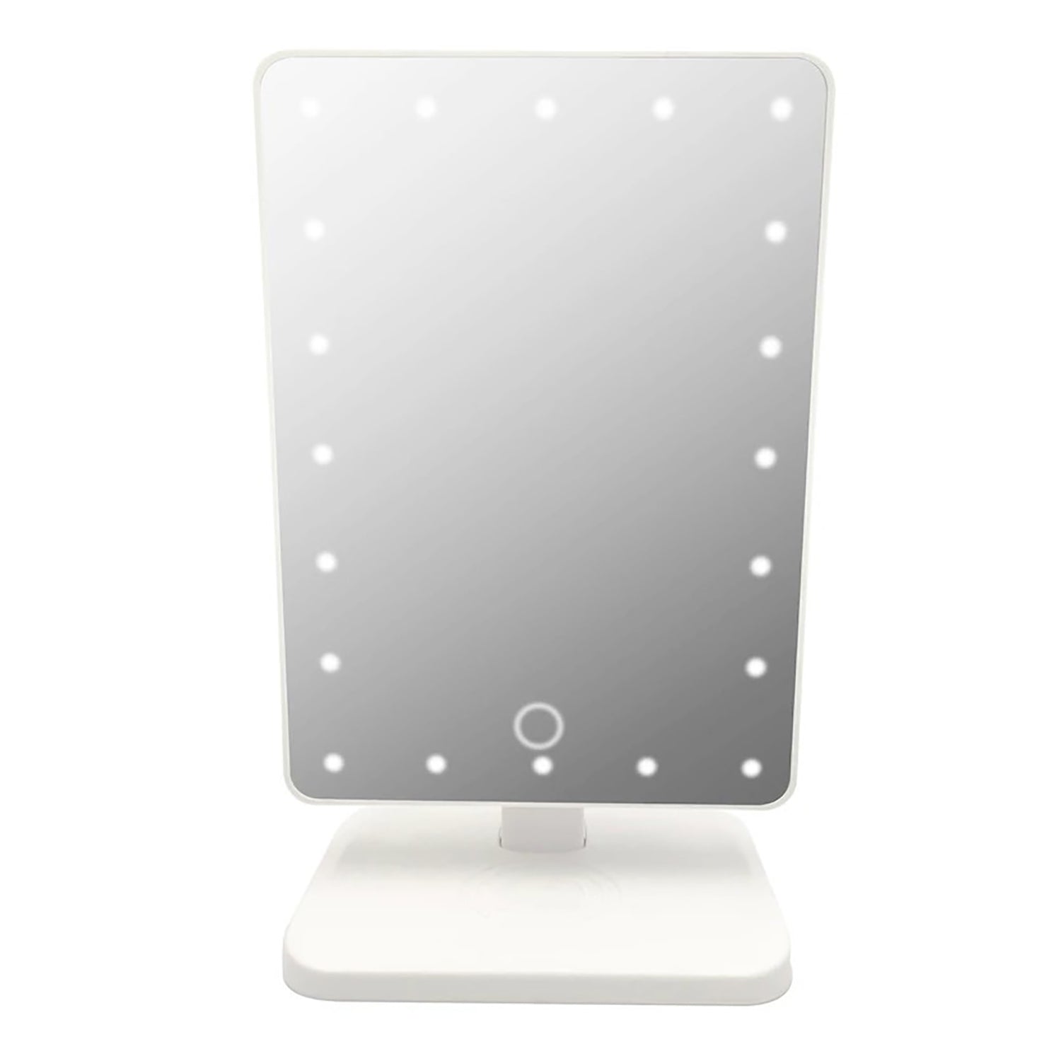 CJ Tech - Miroir sur Pied avec Éclairage LED, Haut-parleurs Bluetooth Et Chargeur Sans-Fil Intégré, Blanc - Simple Boutique