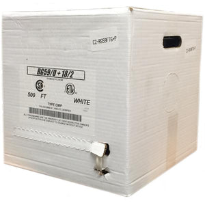 Câble Coaxial Vidéo RG59 20 AWG avec Alimentation 18 AWG 2 Conducteurs, CMP Plenum, Bobine de 500 pieds - Simple Boutique