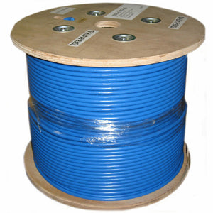 Câble Réseau Cat6a Blindé U/FTP Solide 650 MHz, CMR, Bleu, Bobine de 1000 pieds - Simple Boutique