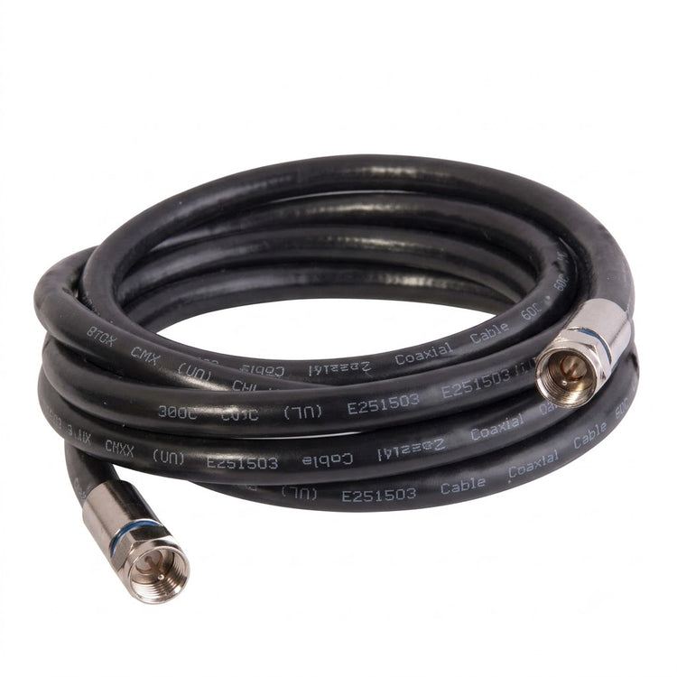 Câble coaxial 100pi RG-6 Noir M/M - Simple Boutique