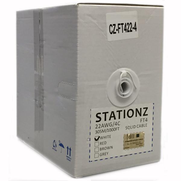 Câble d'Alarme et Station Z Solide 22 AWG 4 Conducteurs, Beige, Bobine de 1000 pieds - Simple Boutique