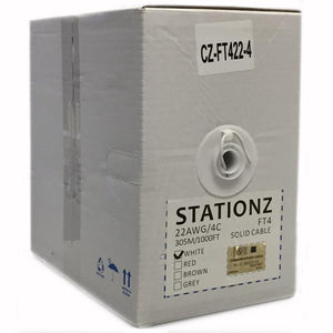Câble d'Alarme et Station Z Solide 22 AWG 4 Conducteurs, Beige, Bobine de 1000 pieds - Simple Boutique
