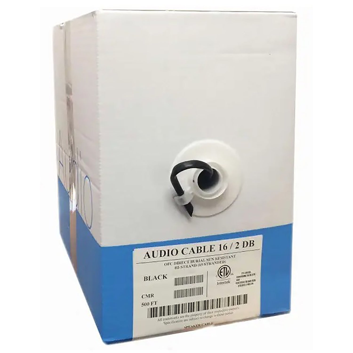 Câble de Haut-Parleur à 2 Conducteurs, 16AWG, Extérieur/Enfouissement direct, 1000 Pieds, Noir - Simple Boutique