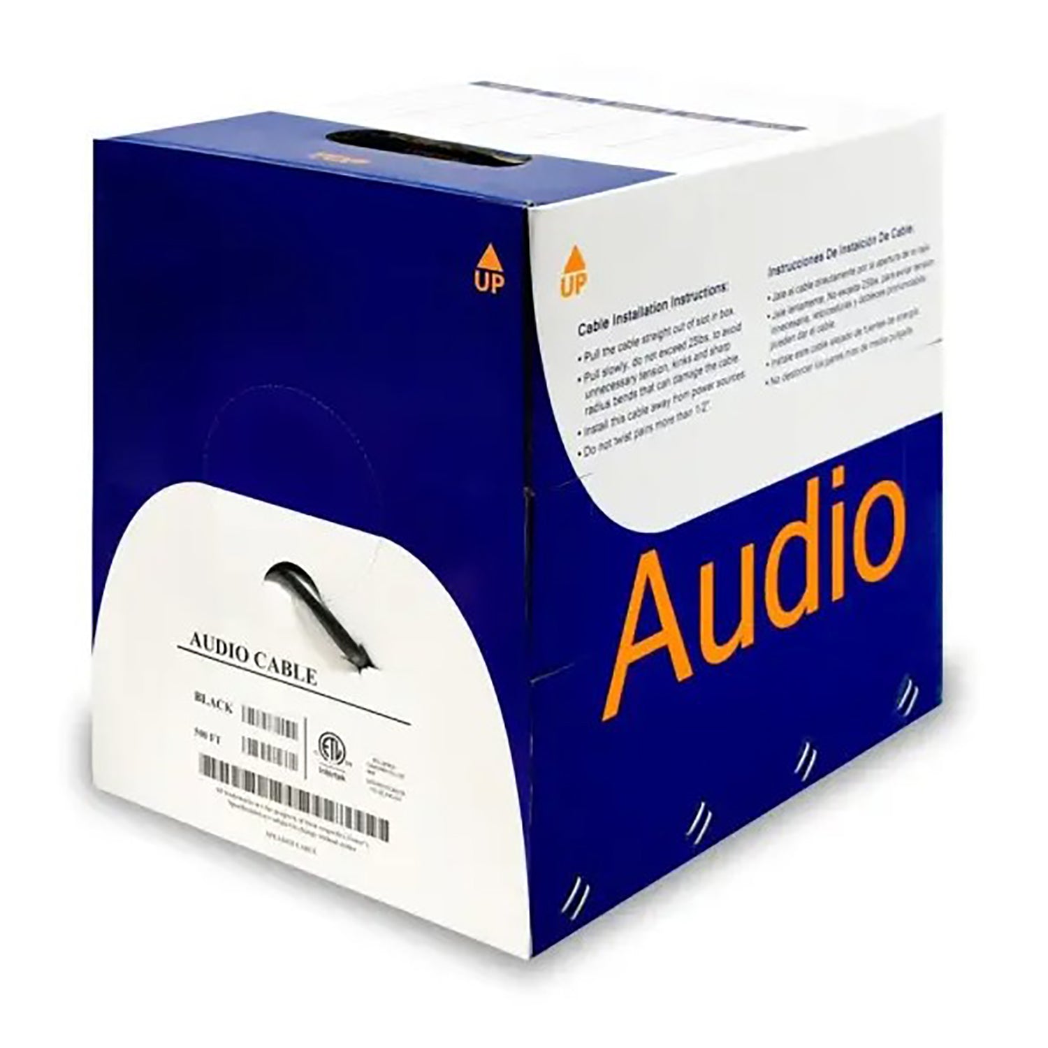 Câble de Haut-Parleur à 2 Conducteurs, 16AWG, Résistance au Feu CMP, 500 Pieds, Noir - Simple Boutique