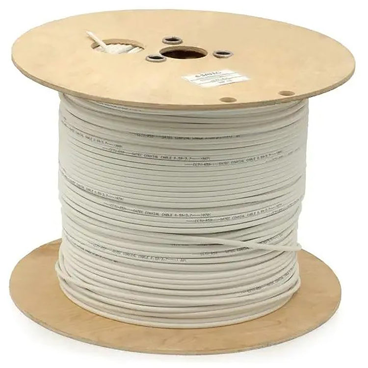 Câble de Haut-Parleur à 4 Conducteurs, 14AWG, Longueur de 500pi, Blanc - Simple Boutique