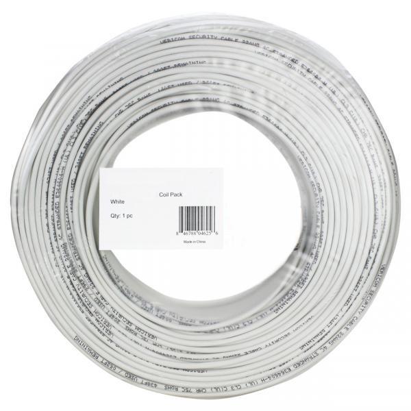 Câble de Sécurité Solide 24 AWG 4 Conducteurs, CM, Blanc, Bobine de 500 pieds - Simple Boutique