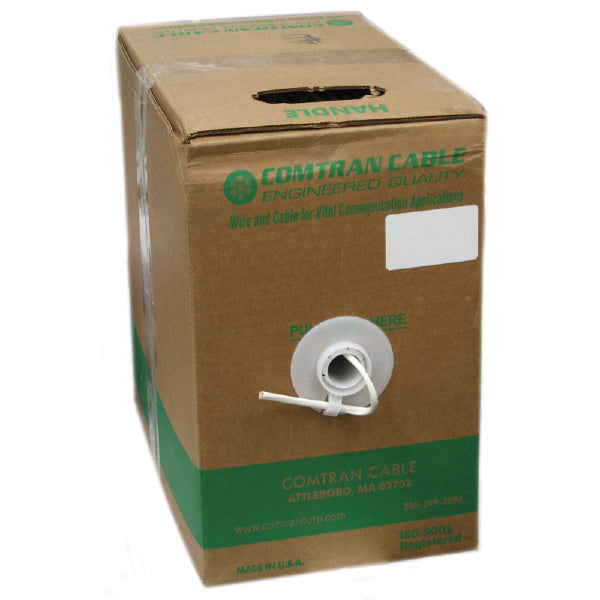 Câble téléphonique Cat3 3 paires Solide, CMP Plenum, Blanc, Bobine de 1000 pieds - Simple Boutique