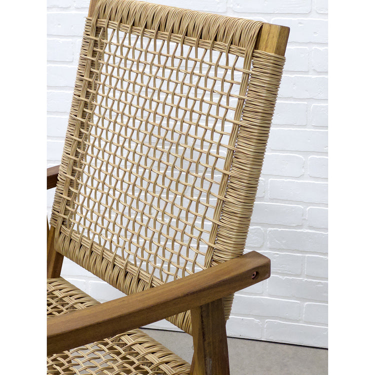Chaise Berçante Lara avec Dossier et Assise en Osier Entrelacé - Simple Boutique