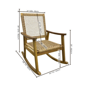 Chaise Berçante Lara avec Dossier et Assise en Osier Entrelacé - Simple Boutique