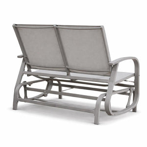 Chaise Berçante de Patio 2 Places Bruxelle – Aluminium et Textilène Greige - Simple Boutique