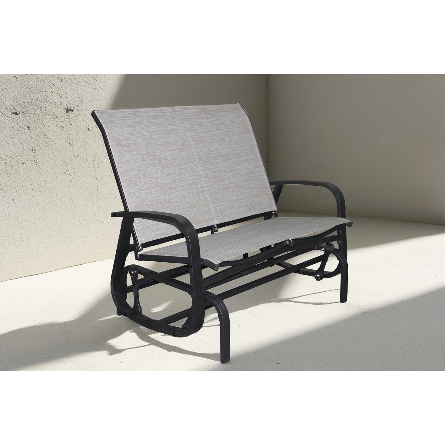 Chaise à Billes 2 Places Extérieur Bruxelle, Fabriqué en Aluminium, Beige - Simple Boutique