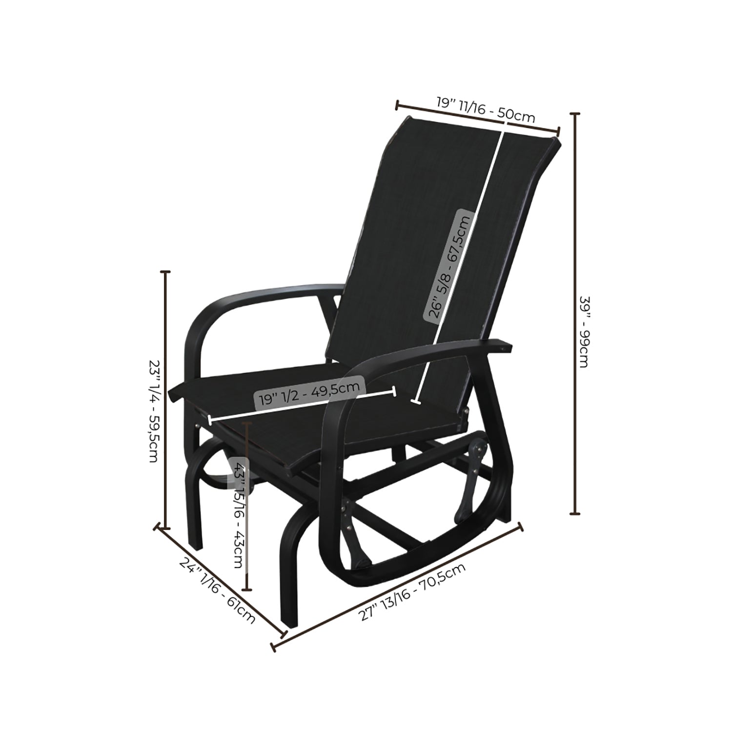 Chaise à Billes Extérieur Bruxelle, Fabriqué en Aluminium, Beige - Simple Boutique