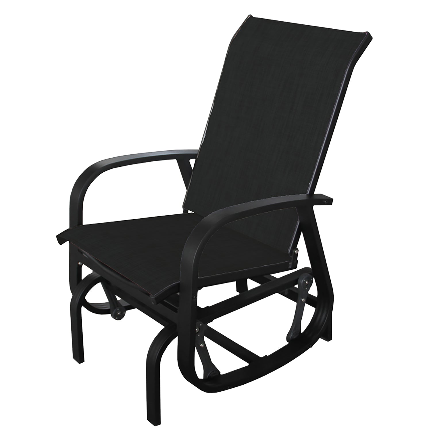 Chaise à Billes Extérieur Bruxelle, Fabriqué en Aluminium, Noir - Simple Boutique