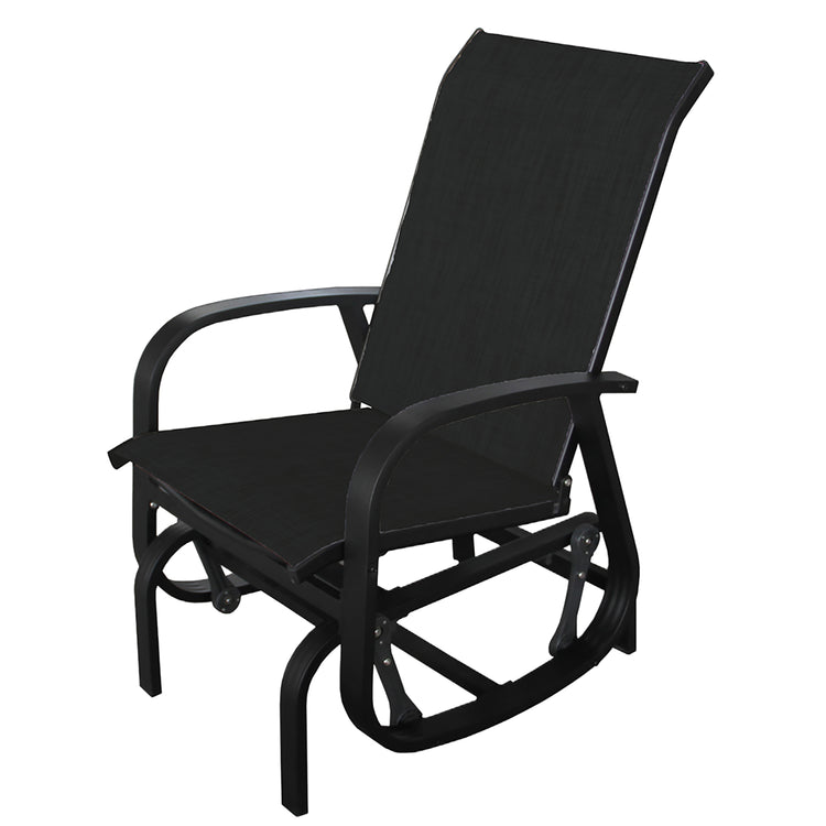 Chaise à Billes Extérieur Bruxelle, Fabriqué en Aluminium, Noir - Simple Boutique