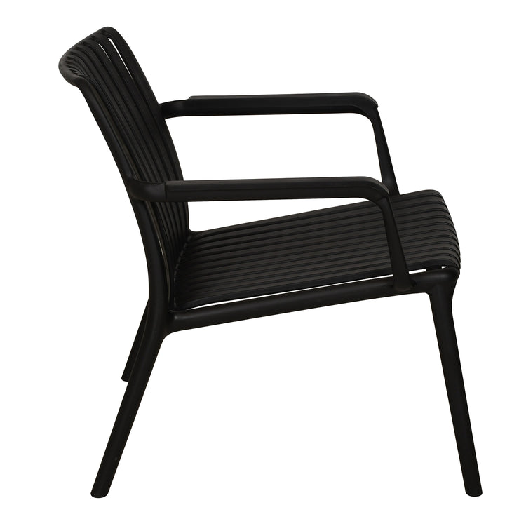 Chaise avec Accoudoir Summer, Intérieur/Extérieur, Noir - Simple Boutique