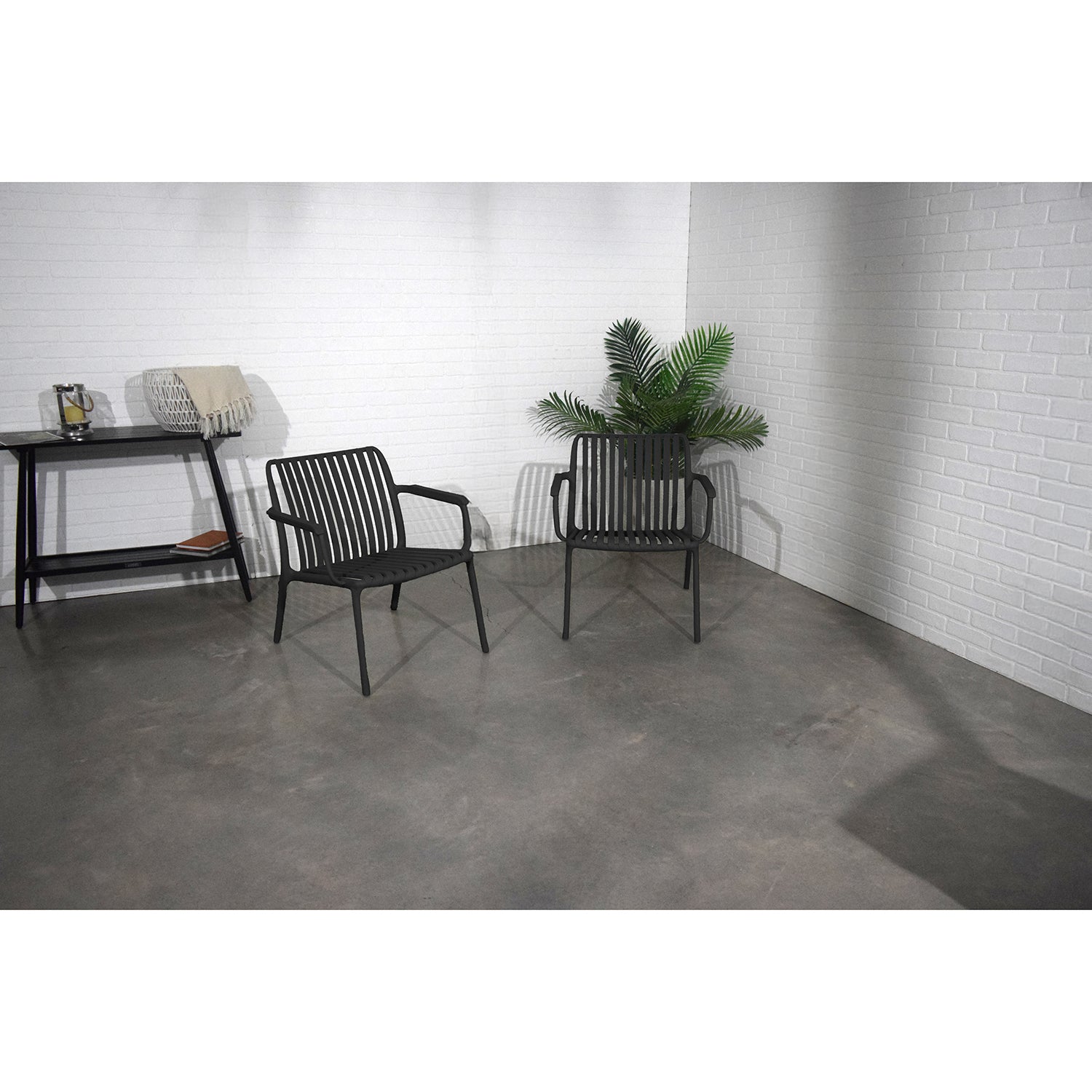 Chaise avec Accoudoir Summer, Intérieur/Extérieur, Noir - Simple Boutique