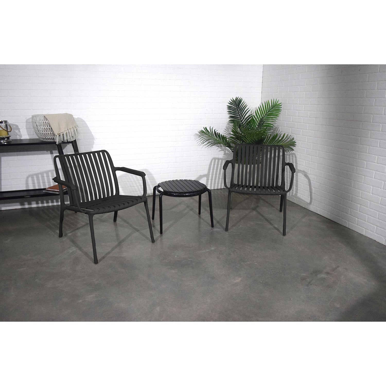 Chaise avec Accoudoir Summer, Intérieur/Extérieur, Noir - Simple Boutique