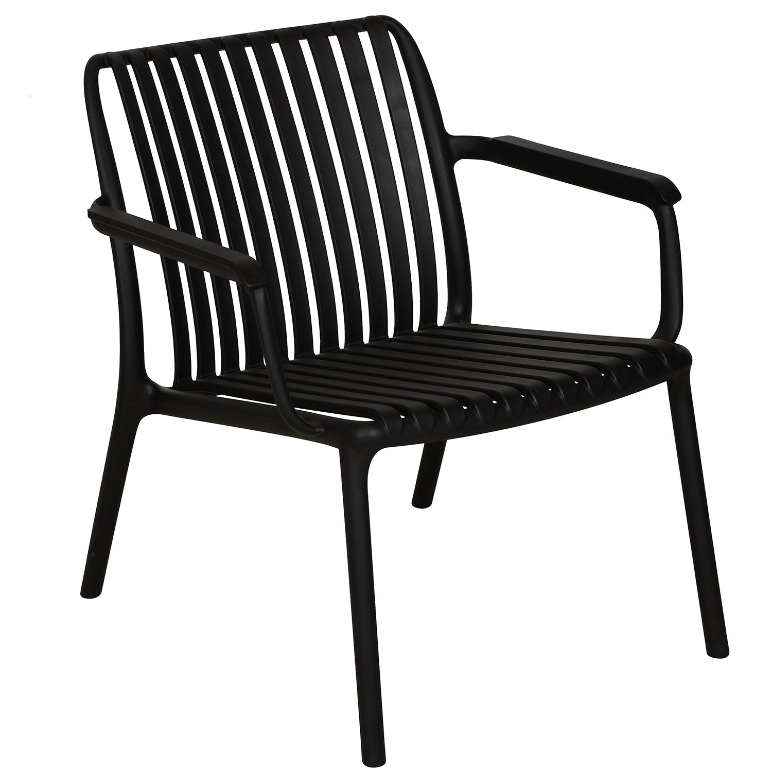 Chaise avec Accoudoir Summer, Intérieur/Extérieur, Noir - Simple Boutique