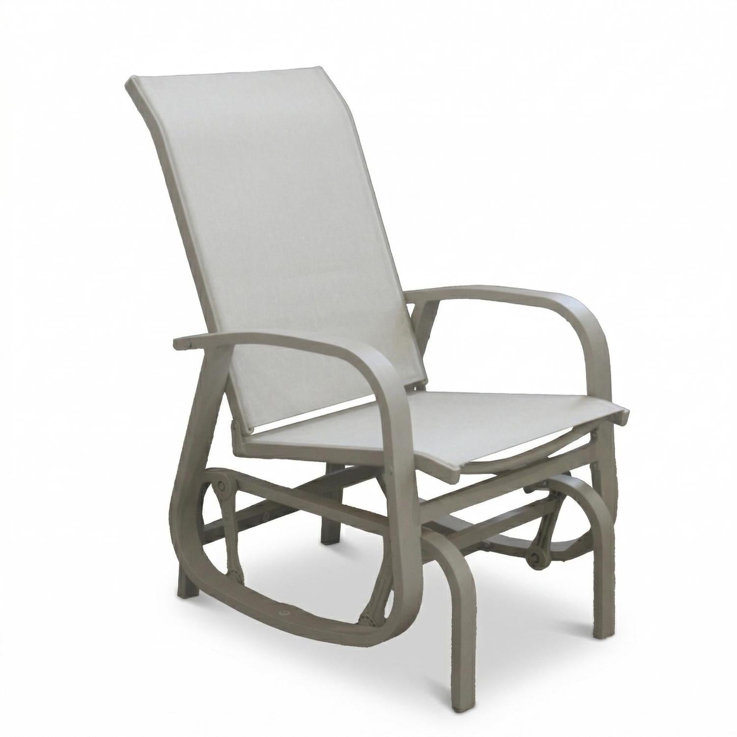 Chaise berçante patio Bruxelle une place aluminium, greige - Simple Boutique