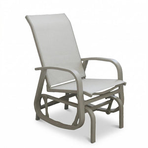 Chaise berçante patio Bruxelle une place aluminium, greige - Simple Boutique