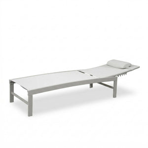 Chaise longue de patio inclinable 5 positions aluminium greige - Simple Boutique