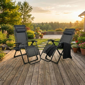 Chaise longue zéro gravité Relax #1 – Chaise pliante extérieure noire - Simple Boutique