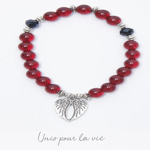 Chantal Lacroix - Bracelet « Unis pour la vie » en Jaspe Rouge