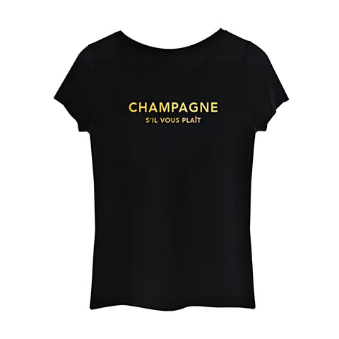 Chantal Lacroix - Chandail « Champagne s'il vous plaît », Noir et Or (Disponible en 5 Grandeurs)