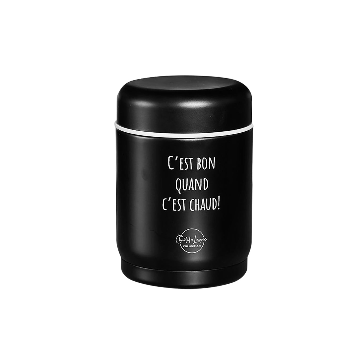 Chantal Lacroix - Thermos en Acier Inoxydable « Bon quand c'est chaud », Capacité de 12oz, Noir - Liquidation Vente Finale - Simple Boutique