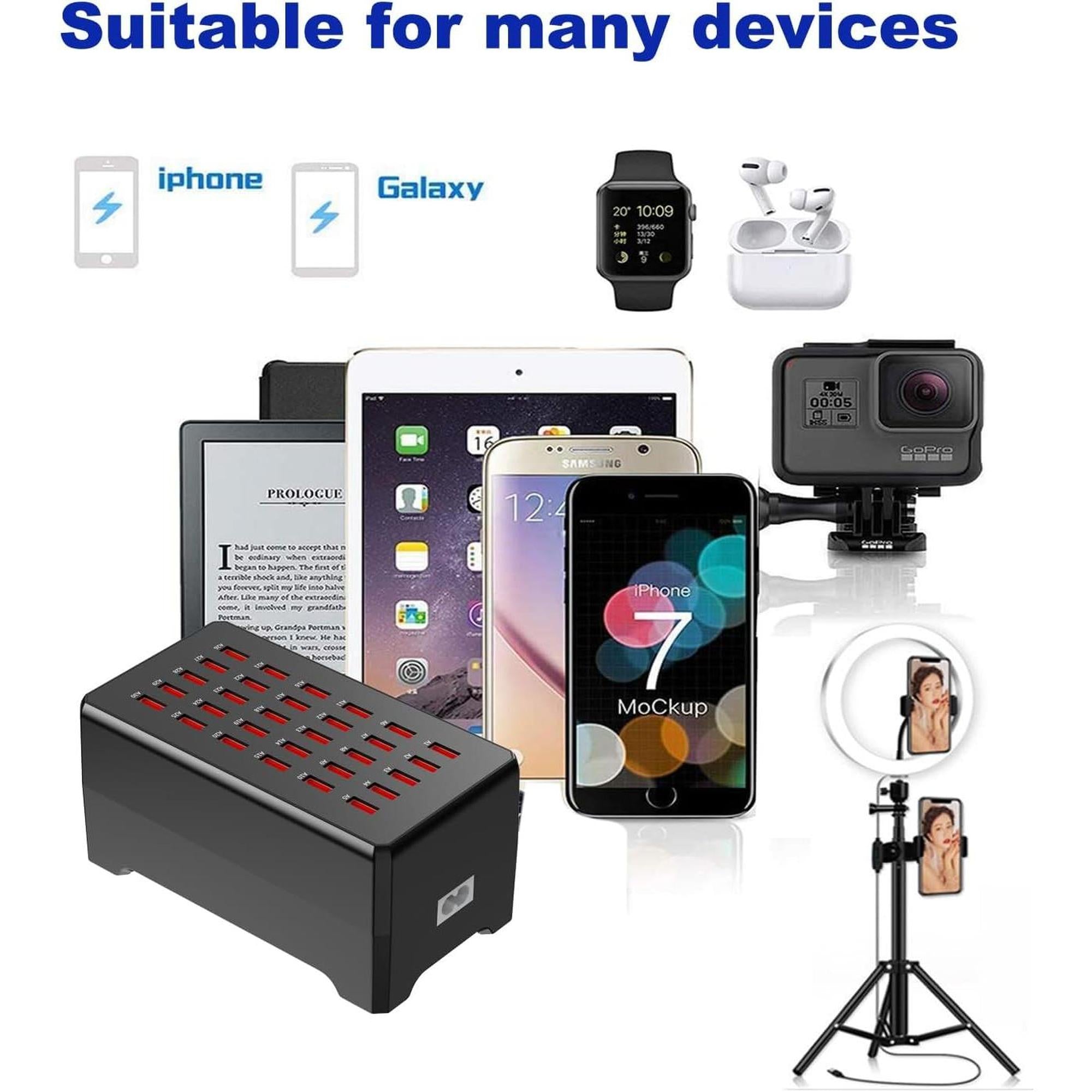 Chargeur USB 30 ports intelligent – Station de recharge multi-appareils compacte pour téléphones et tablettes - Simple Boutique