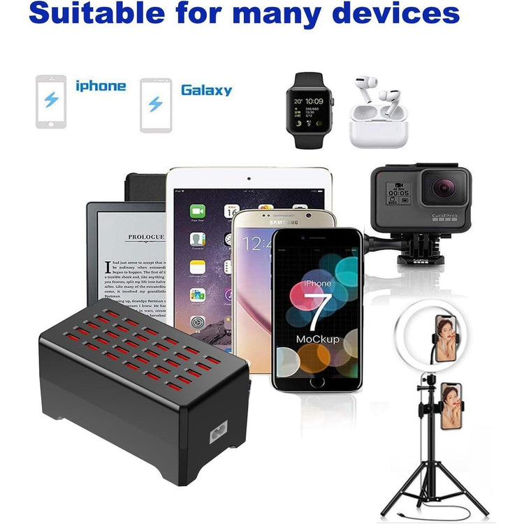 Chargeur USB 30 ports intelligent – Station de recharge multi-appareils compacte pour téléphones et tablettes - Simple Boutique