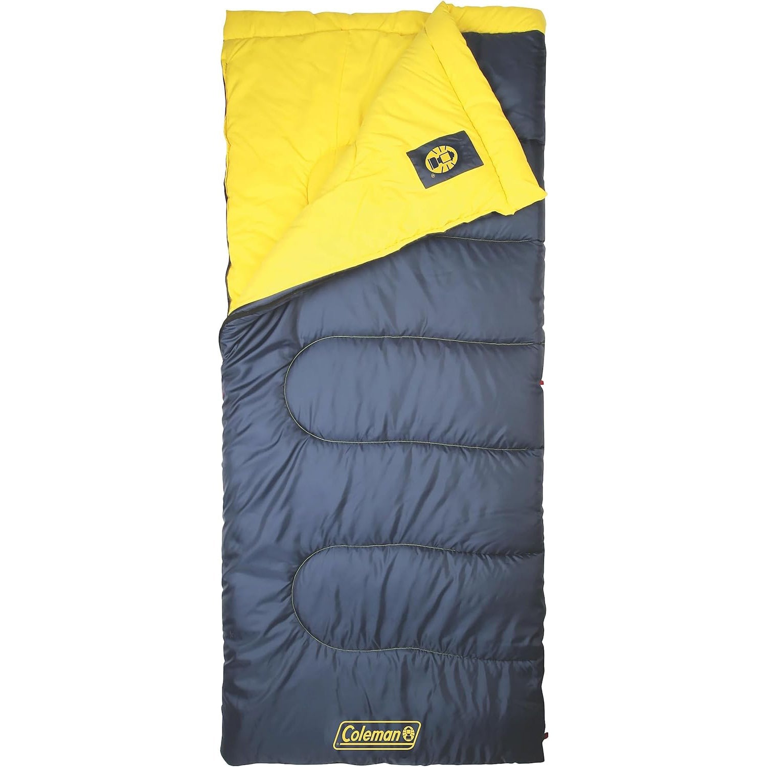 Coleman - Sac de Couchage Palmetto, Isolant ThermoTech, Jusqu'à 5 °C, Bleu et Jaune - Simple Boutique