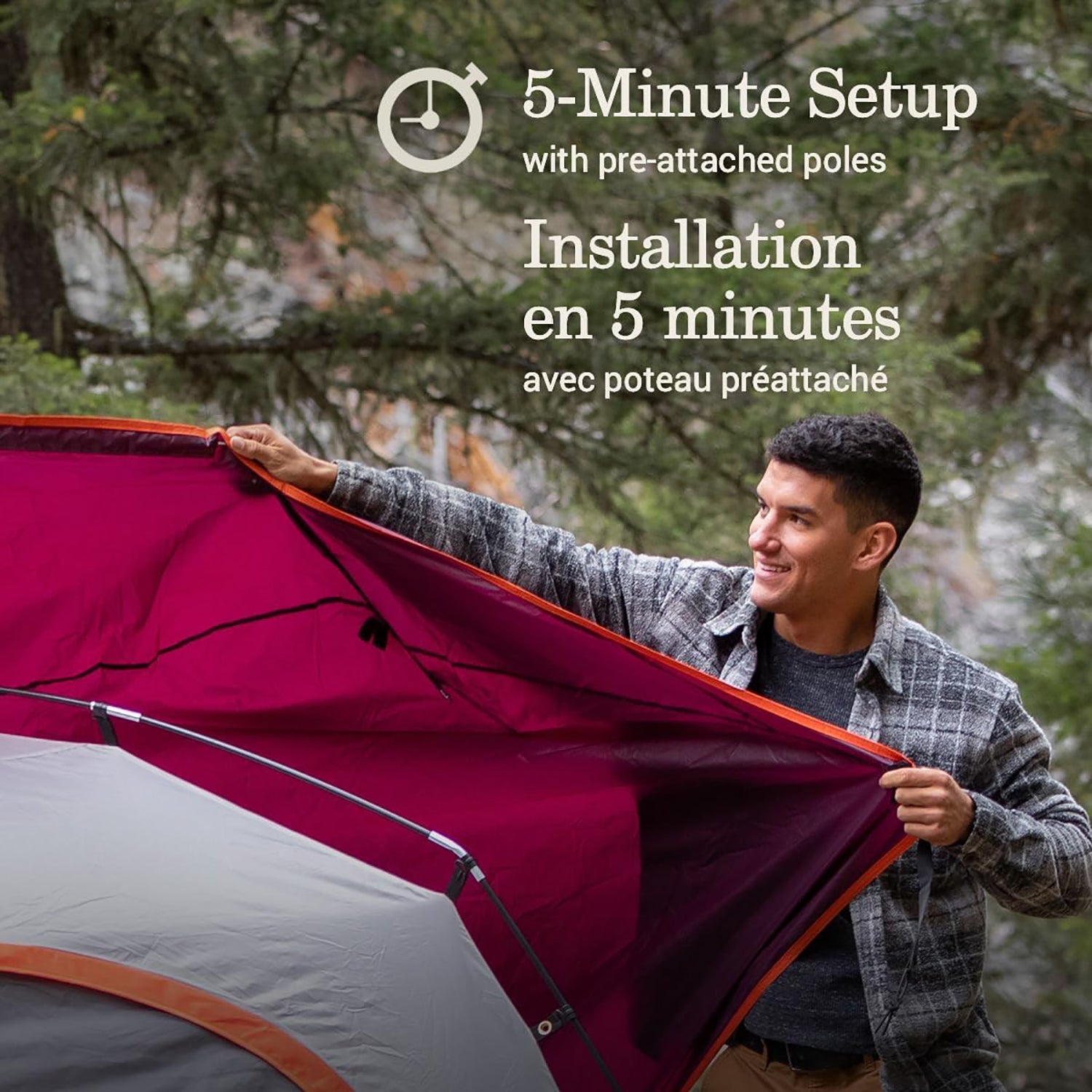 Coleman - Tente de Camping SkyDome pour 4 Personnes, Installation en 5 Minutes, Mûre - Simple Boutique