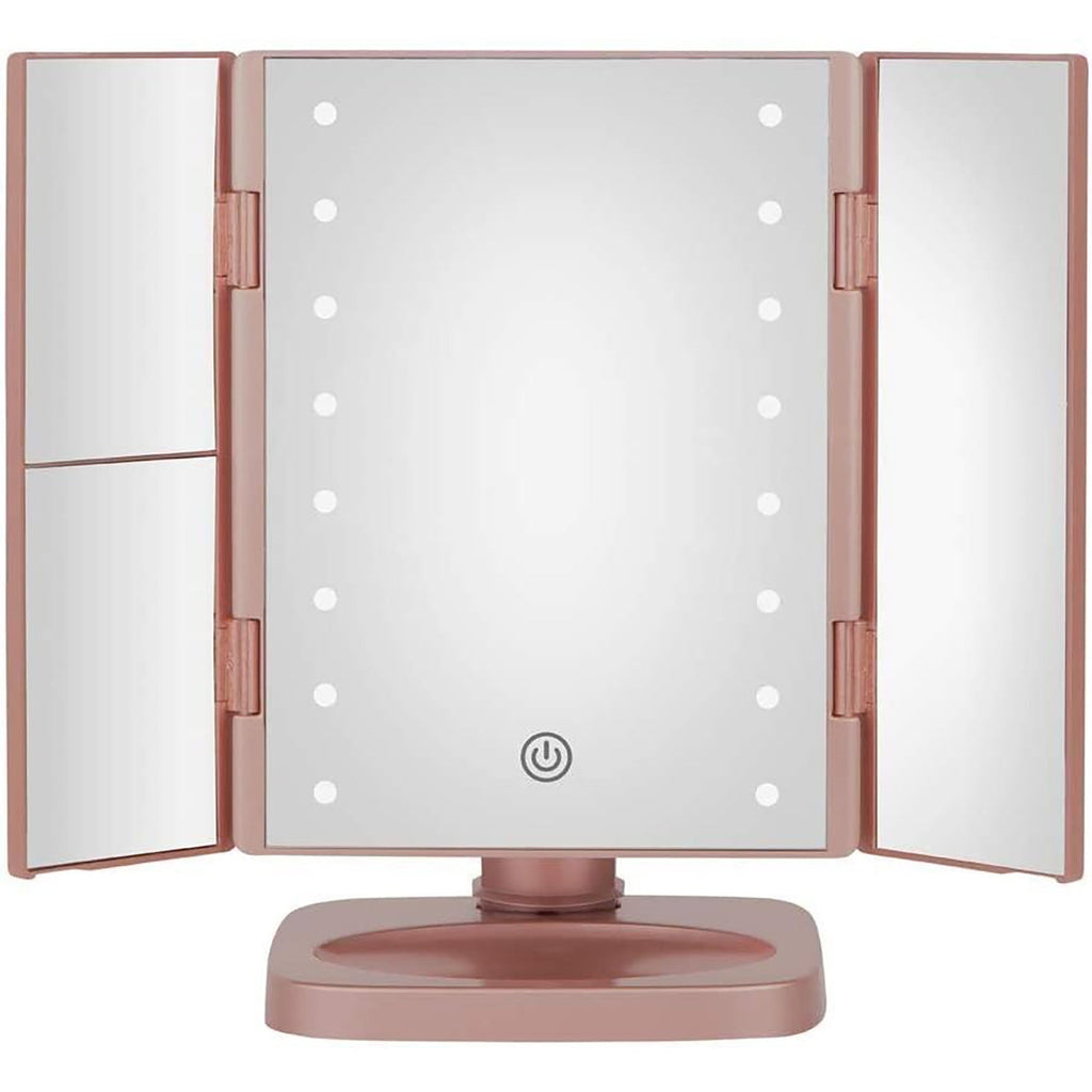 Conair TGBE90C - Miroir de Maquillage à Trois Volets avec Éclairage LED, Rose