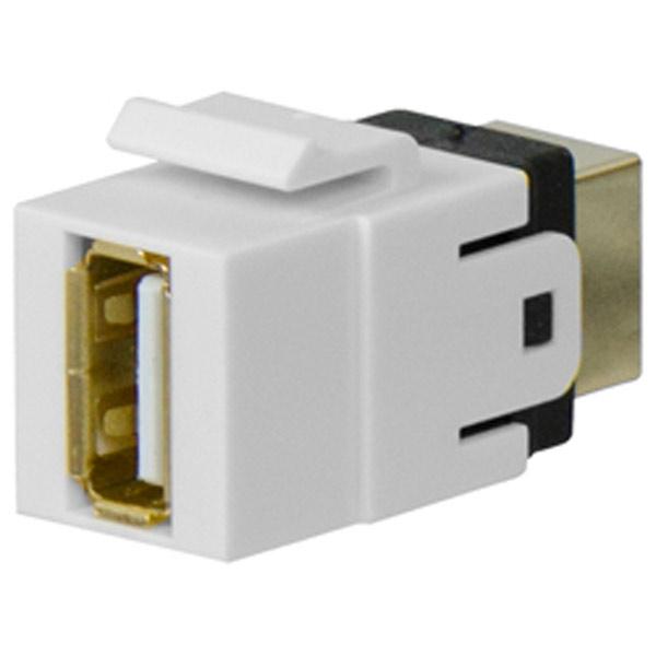 Connecteur Keystone USB 2.0 coupleur F/F Blanc Type B à A - Simple Boutique