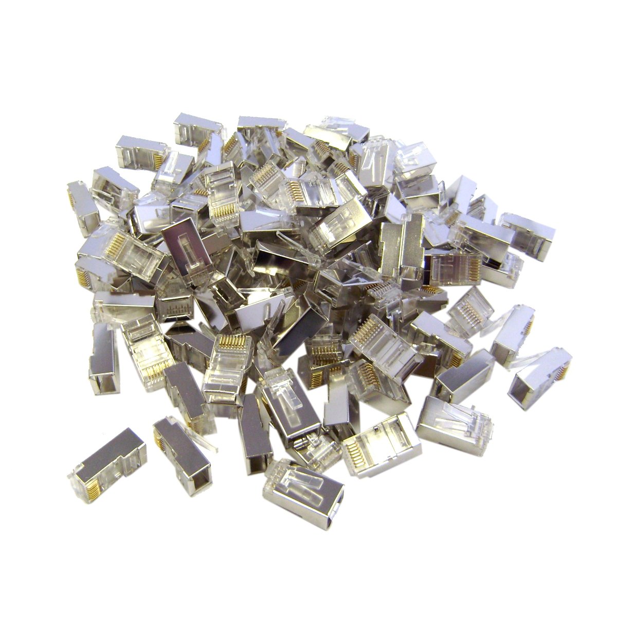 Connecteurs 8P8C RJ45 pour câble réseau Cat6 Blindé Solide 100 unités - Simple Boutique