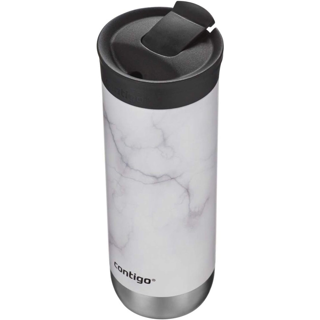 Contigo - Tasse de Voyage SNAPSEAL Huron Couture 2.0 en Acier Inoxydable, Isotherme, Capacité de 20oz / 568ml, Blanc Marbré - Simple Boutique
