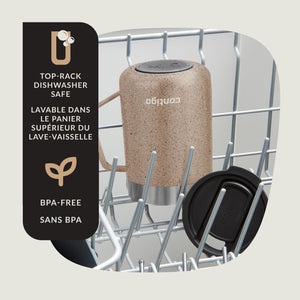 Contigo - Tasse de Voyage avec Anse Streetervlle en Acier Inoxydable avec Couvercle Coulissant, Isotherme, Capacité de 14oz / 414ml, Moucheté de Cassonade - Simple Boutique