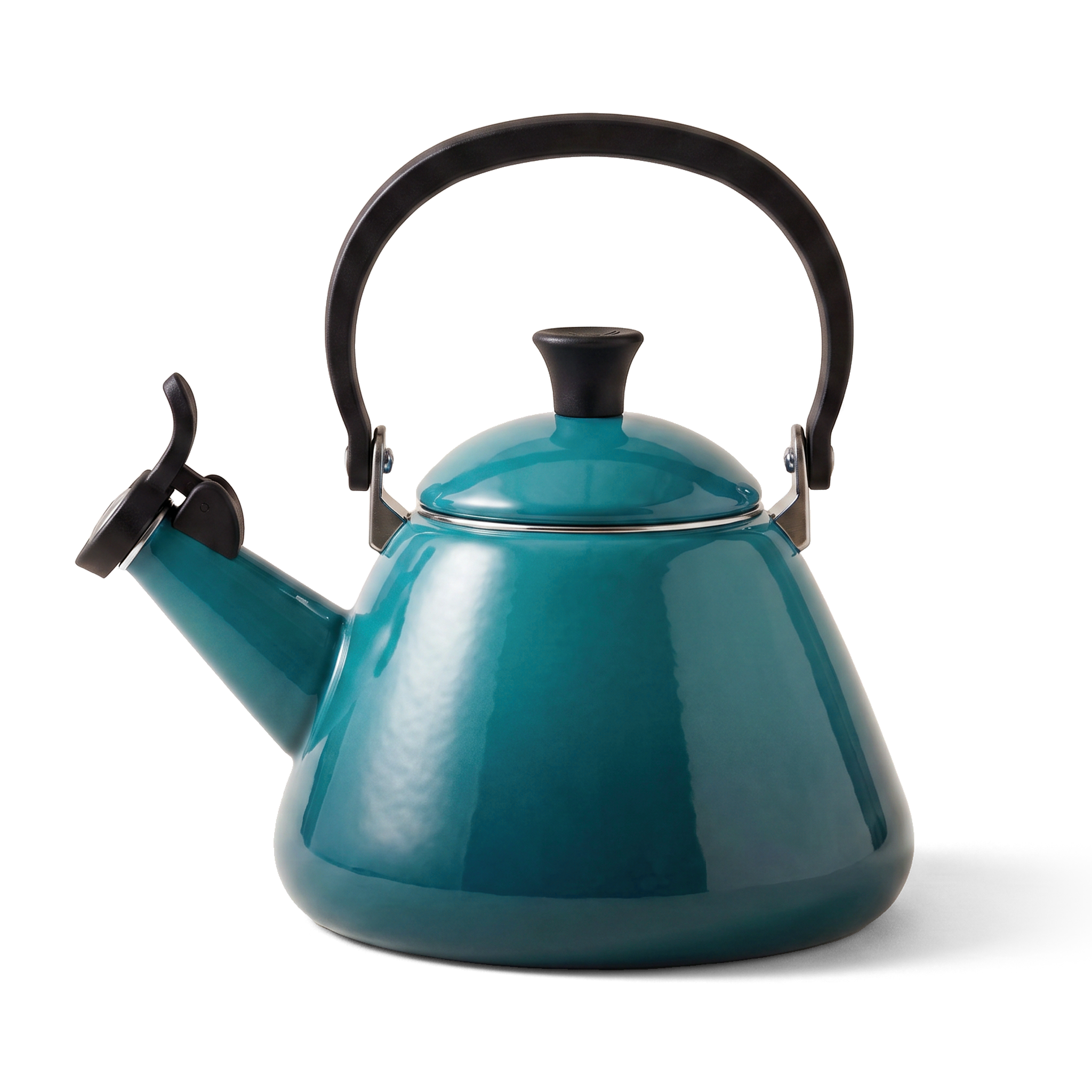 Cook & Fresca Bouilloire sifflante en acier au carbone émaillé - Bleu saphir, 2,1 L - Simple Boutique