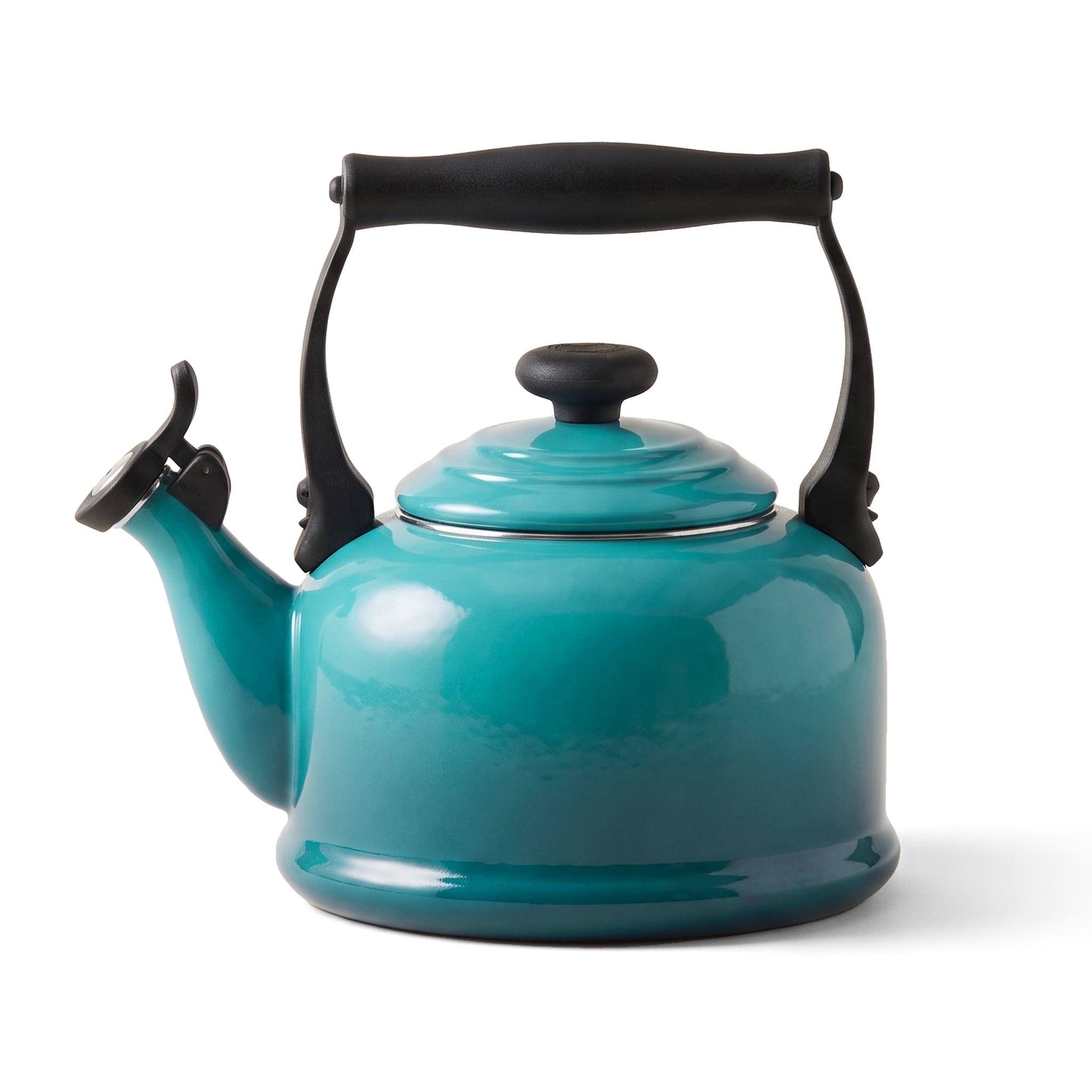Cook & Fresca Bouilloire sifflante en acier au carbone émaillé - Bleu saphir, 2,5 L - Simple Boutique