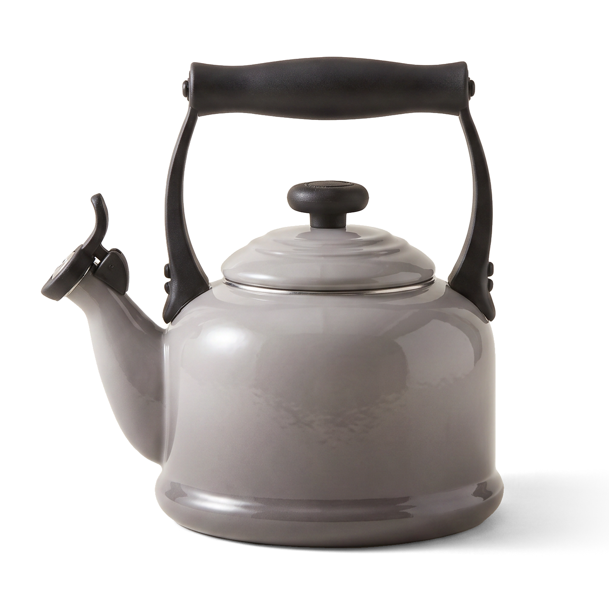 Cook & Fresca Bouilloire sifflante en acier au carbone émaillé - Gris Huître, 2,5 L - Simple Boutique