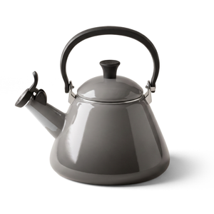Cook & Fresca Bouilloire sifflante en acier au carbone émaillé - Gris huître, 2,1 L - Simple Boutique