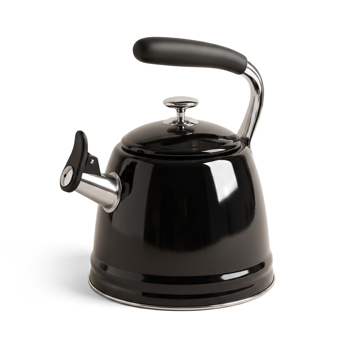Cook & Fresca Bouilloire sifflante en acier inoxydable - Noire, 3 L - Simple Boutique