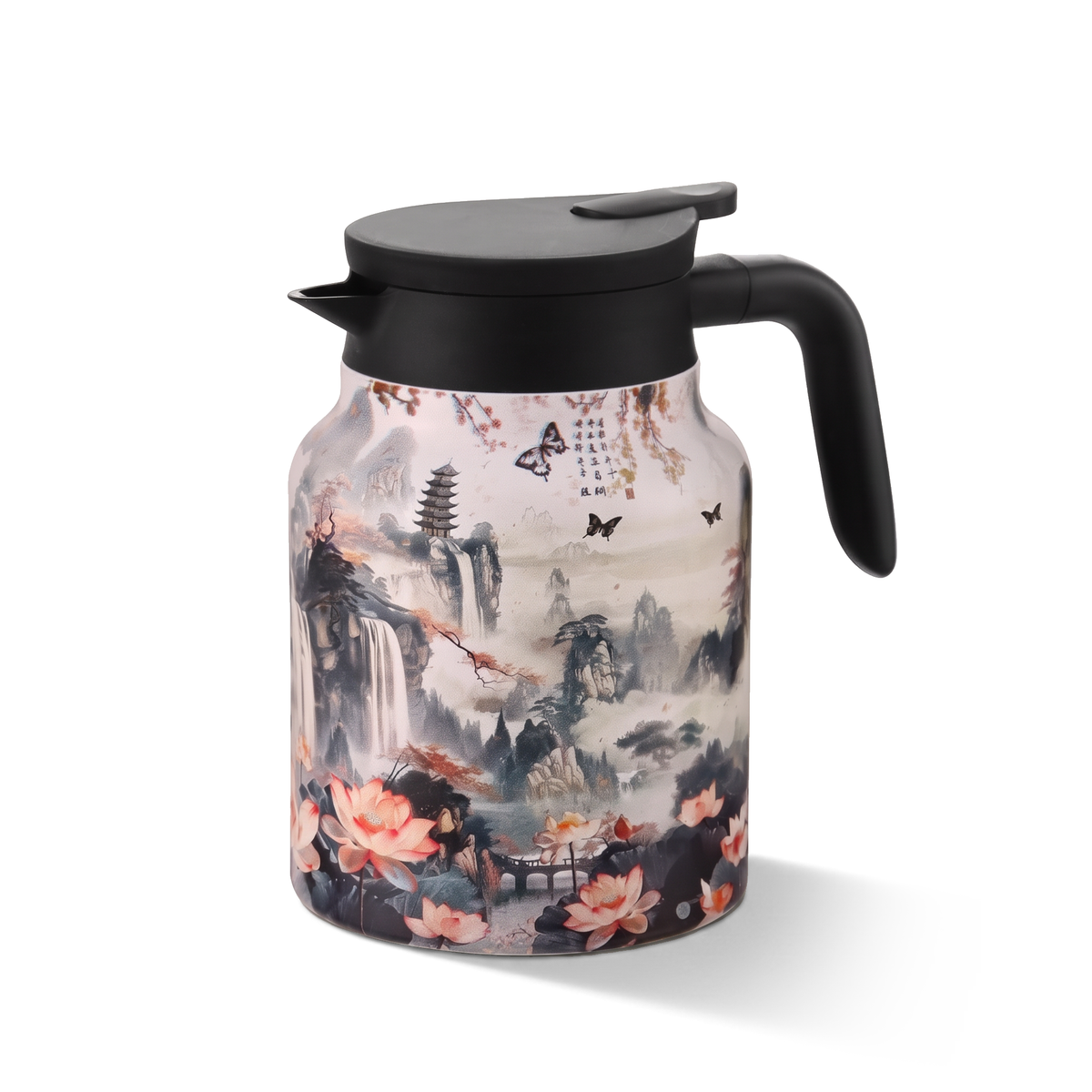 Cook & Fresca Bouteille isotherme à thé avec infuseur motif floral vintage - Modèle 1, 1,5 L - Simple Boutique