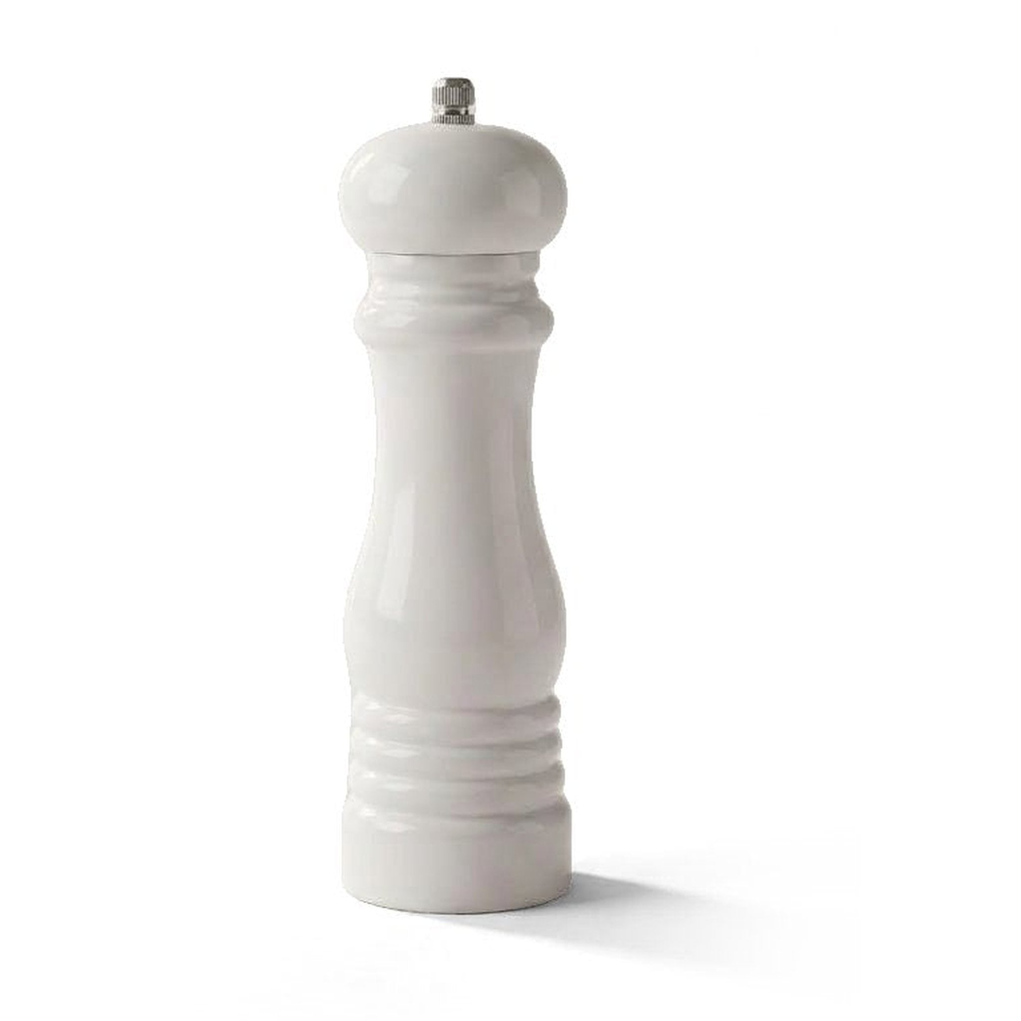 Cook & Fresca Moulins à sel ou à poivre en bois d'hévéa - Blanc, finition brillante - Simple Boutique