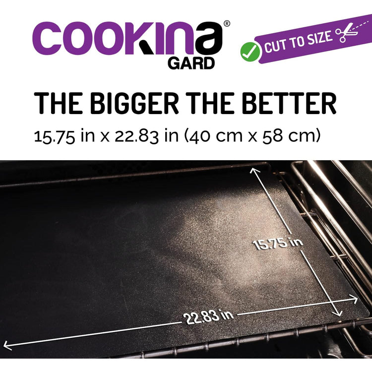Cookina - Protection de Four Réutilisable, Antiadhésif, Facile à Nettoyer, Noir - Simple Boutique